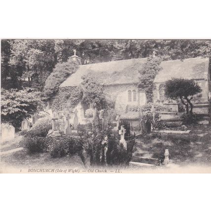 EC605 BONCHURCH- OLD CHURCH.. LL PUBLISHED PRINTED POSTCARD