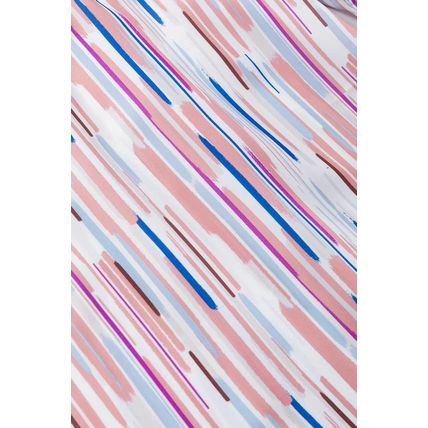 White Multicolor Striped Splash Half Sleeve Blouse