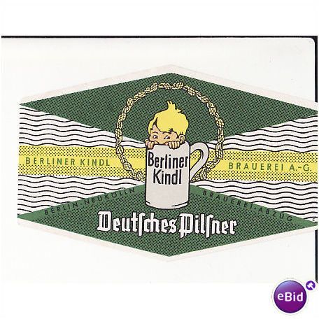 old German beer label - Berliner Kindl DeutschesPilsner