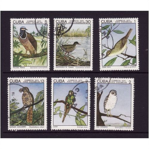 CUBA 1975 BIRDS SG 2214 / 2216 6 VALS FINE USED