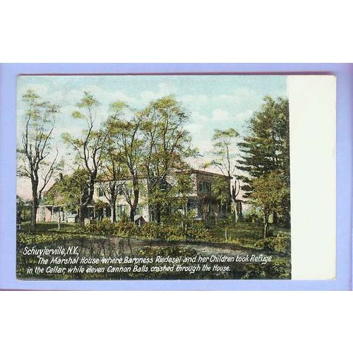 New York Schuylerville The Marshal House View Tree Shrouded Large Old Hous~206