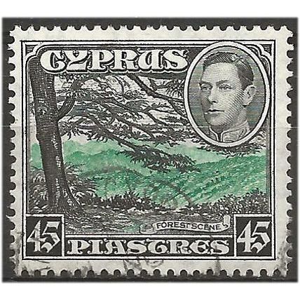 Cyprus 1938 SG161 45pi Green & Black Fine Used . .. .
