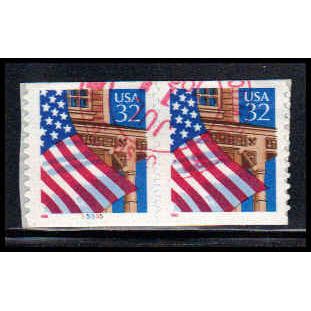 Used 2915Cv 32c U.S. Flag Over Porch Very Fine CNP Left 55555 12x12 PA1837