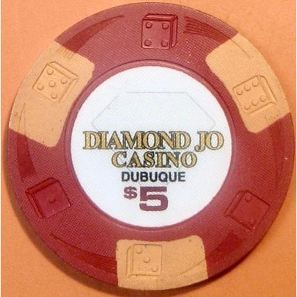 Diamond Jo. $5 Casino Chip. Dubuque, IA. W97.