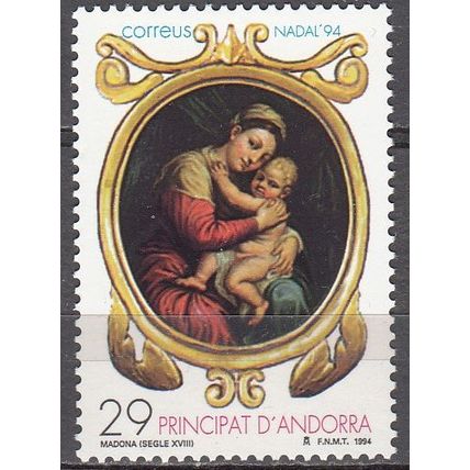Andorra Español 1994 Michel 240 Neuf ** Cote (2008) 1.00 € Noël Madone et Enfant