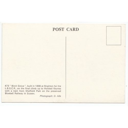Steam Locomotive Train 473 Birch Grove on the Bluebell Railway Postcard