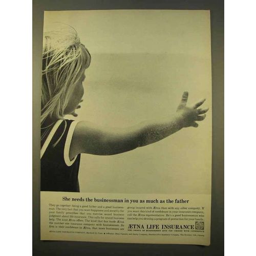 1963 Aetna Life Insurance Ad - She Needs Businessman