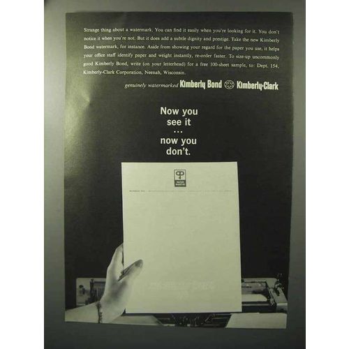 1964 Kimberly-Clark Kimberly Bond Paper Ad - See It