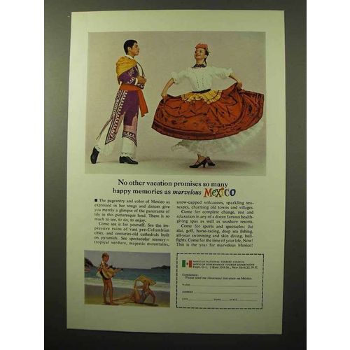 1964 Mexico Tourism Ad - Promises Happy Memories