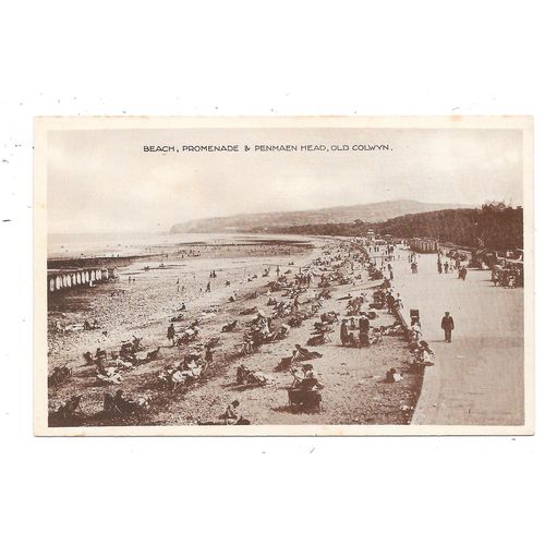 PRINTED POSTCARD OF BEACH PROMENADE & PENMAEN HEAD OLD COLWYN DENBIGHSHIRE(1618)