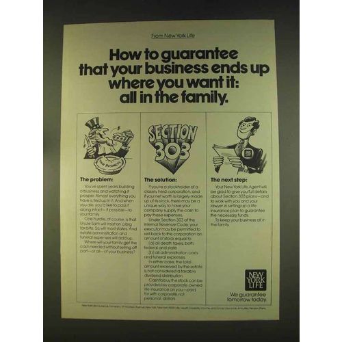 1976 New York Life Insurance Ad - How to Guarantee