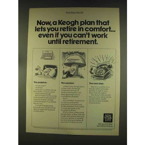 1976 New York Life Insurance Ad - Keogh Plan