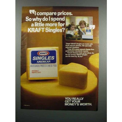 1983 Kraft Singles American Cheese Ad - Compare Prices