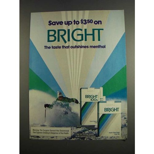 1984 Bright Cigarettes Ad - Outshines Menthol