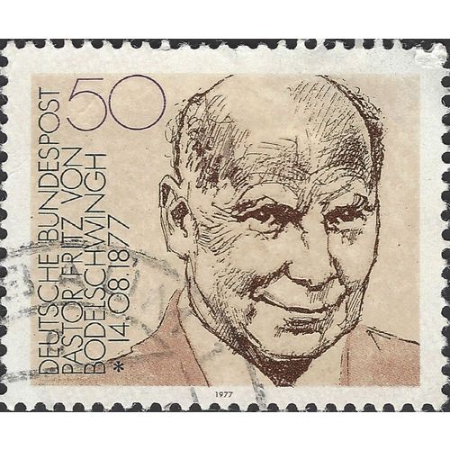 GERMANY, Pastor Fritz von Bodelschwingh, 1877-1946, brown 1977, 50pf