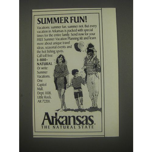 1991 Arkansas Tourism Ad - Summer fun!