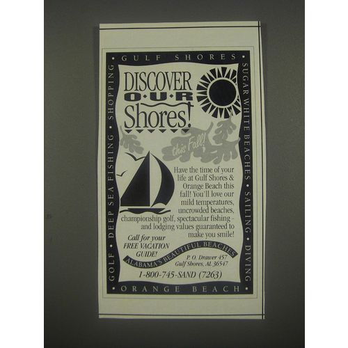 1991 Alabama Tourism Ad - Discover our shores this fall