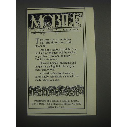1991 Mobile Alabama Ad - Mobile a city for all seasons