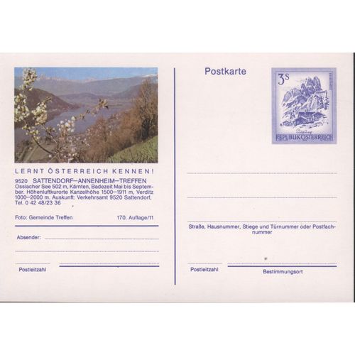 Austria unused - 3s pre-paid - Sattendorf - Annenheim - Treffen