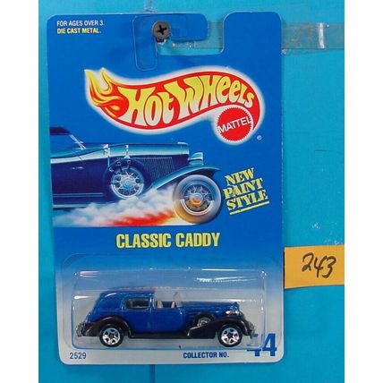 C243 HOT WHEELS 1991 COLLECTOR NO.44 CLASSIC CADDY BLUE BLACK NEW ON CARD