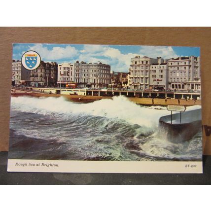 ROUGH SEAS AT BRIGHTON, SUSSEX unused postcard by Elgate =