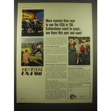 1966 United States Travel Service Ad - More reasons than ever to see the USA