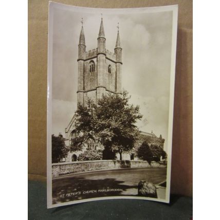 ST PETER'S CHURCH, MARLBOROUGH WILTSHIRE used postcard RP by Valentine 1952 pm =