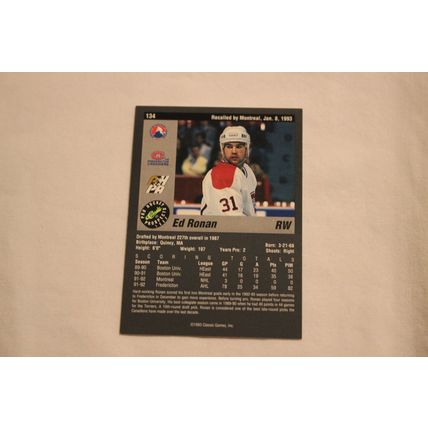 Ed Ronan 1993 Classic Pro Hockey Prospects NO. 134