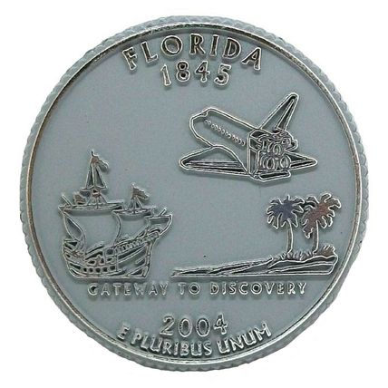 Florida State Quarter Fridge Magnet