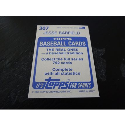 1983 Topps Stickers # 307 Jesse Barfield VG-Ex (4) Toronto Blue Jays