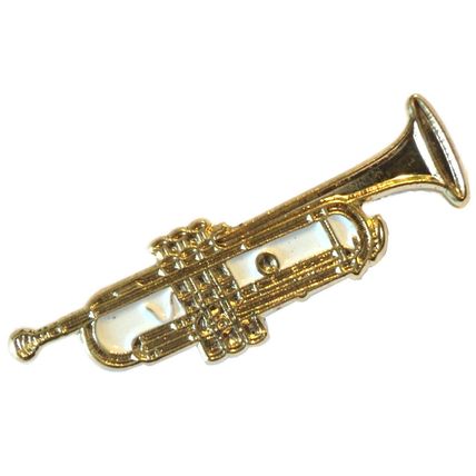 Gold Plated 30mm Trumpet Metal Badge Jazz SKA Music Musical Instrument Lapel Pin