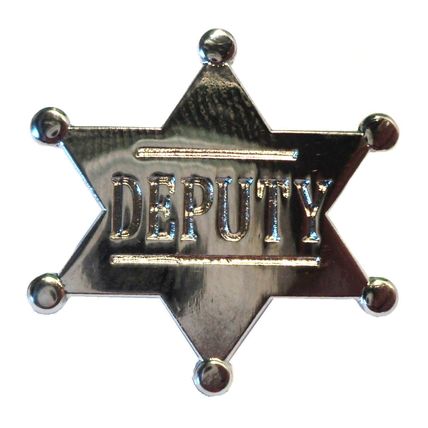 Metal DEPUTY Sheriff Wild West Cowboys & Indians Law Enforcement Badge 25mm