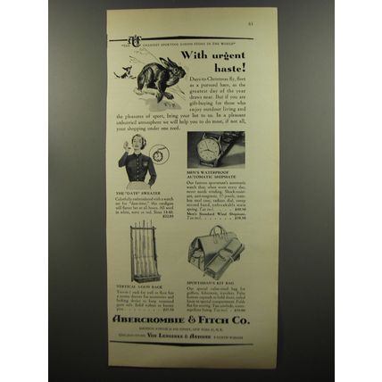 1953 Abercrombie & Fitch Ad - Date Sweater; Shipmate Watch; Gun Rack