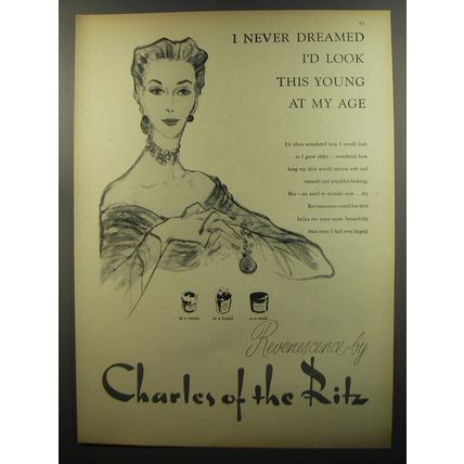 1953 Charles of the Ritz Revenescence Ad - I never dreamed I'd look this young