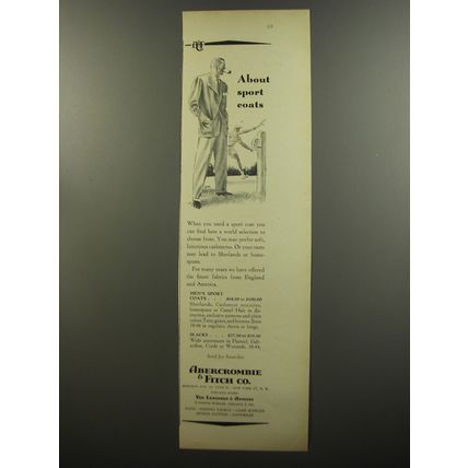 1953 Abercrombie & Fitch Sport Coats and Slacks Ad - About Sport Coats