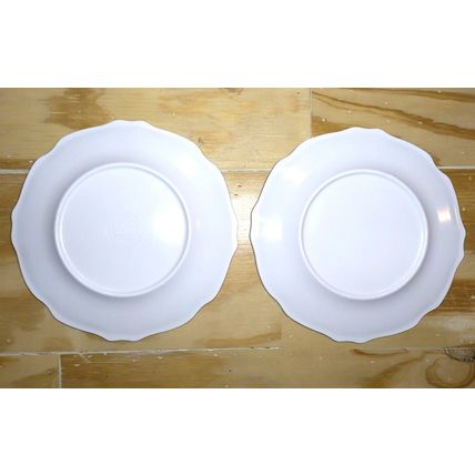 Set of (2) Melamine Ware Floral Pattern/Scalloped Edge Plates 8 1/2" VINTAGE!