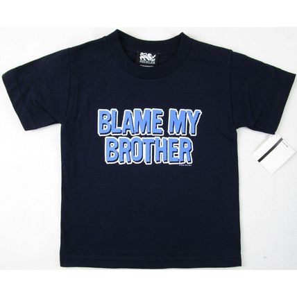NWT Heckler Boy's SS Navy Blame My Brother 100% Cotton T-Shirt, Size 3T