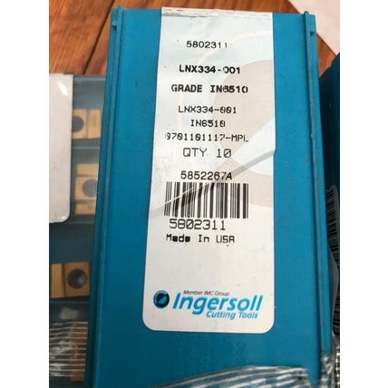 lot 50 INGERSOLL LNX334-001,6510 CARBIDE INSERT IN6510 9ZE5169D1,EJ