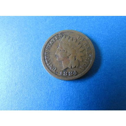 1884 UNITED STATES OF AMERICA INDIAN HEAD ONE CENT FREE POST (ebaa)