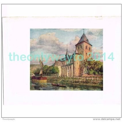 ROMANESQUE CHURCH, HASTIERE, BELGIUM, BOOK ILLUSTRATION (PRINT), 1908