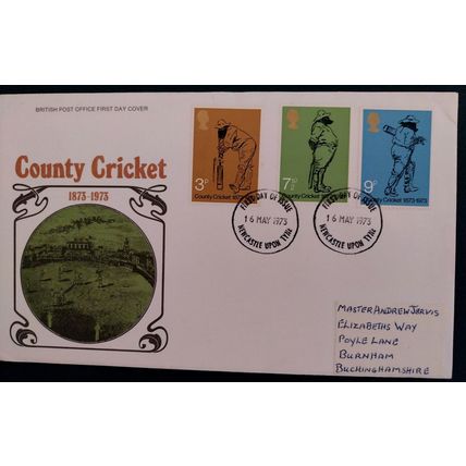 GB 1973 County Cricket FDC Newcastle pm