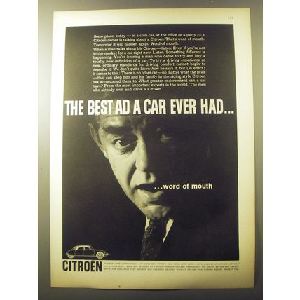 1960 Citroen Car Advertisement - The best ad a car ever had