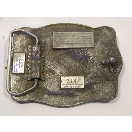 1986 WASHINGTON COUNTY FAIR & RODEO BELT BUCKLE OREGON 25TH ANNIV POWER RENTS GM