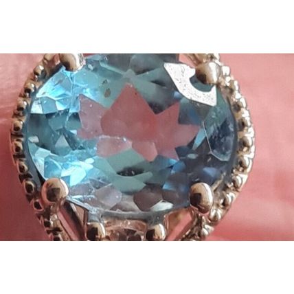 Vintage 1990-s 925 Sterling Silver Aquamarine Ring Size US 6 ,UK M Hallmarked.