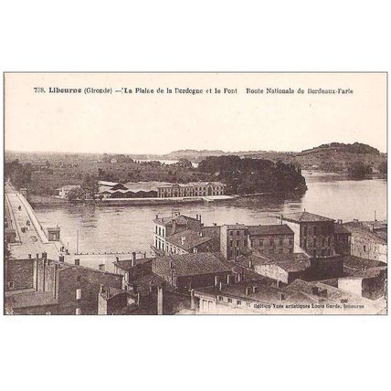 33 - Libourne - la plaine de la Dordogne et le pont