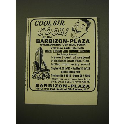 1961 Barbizon-Plaza Hotel Advertisement - Cool, sir, cool!
