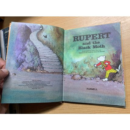 1977 "RUPERT AND THE BLACK MOTH" RUPERT BEAR SMALL HARDBACK BOOK (P2)