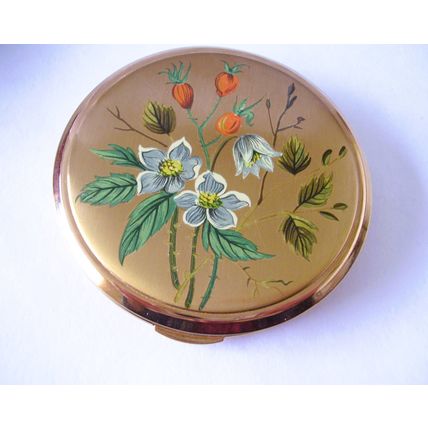 Kigu Christmas Rose New Unused Powder Compact Vintage Loose & Cream Convertible