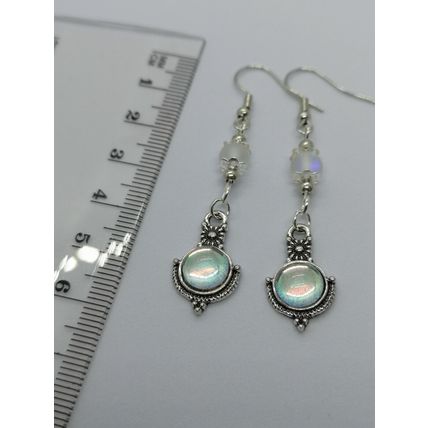 New Vintage Style Moonstone Dangle Drop Earrings Women Silver Plated