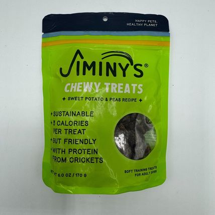 Jiminy’s Chewy Training Treats for Dogs – Sweet Potato & Peas Recipe – 6 oz